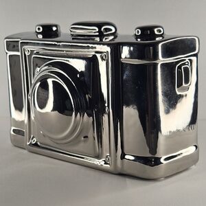 Vintage Camera Silver Ceramic Table Decoration